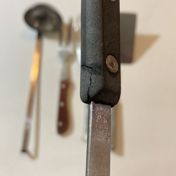 Vtg,Stainless Steel Kitchen Utensil Set 5 with Wooden Accents - Picture 5 of 15